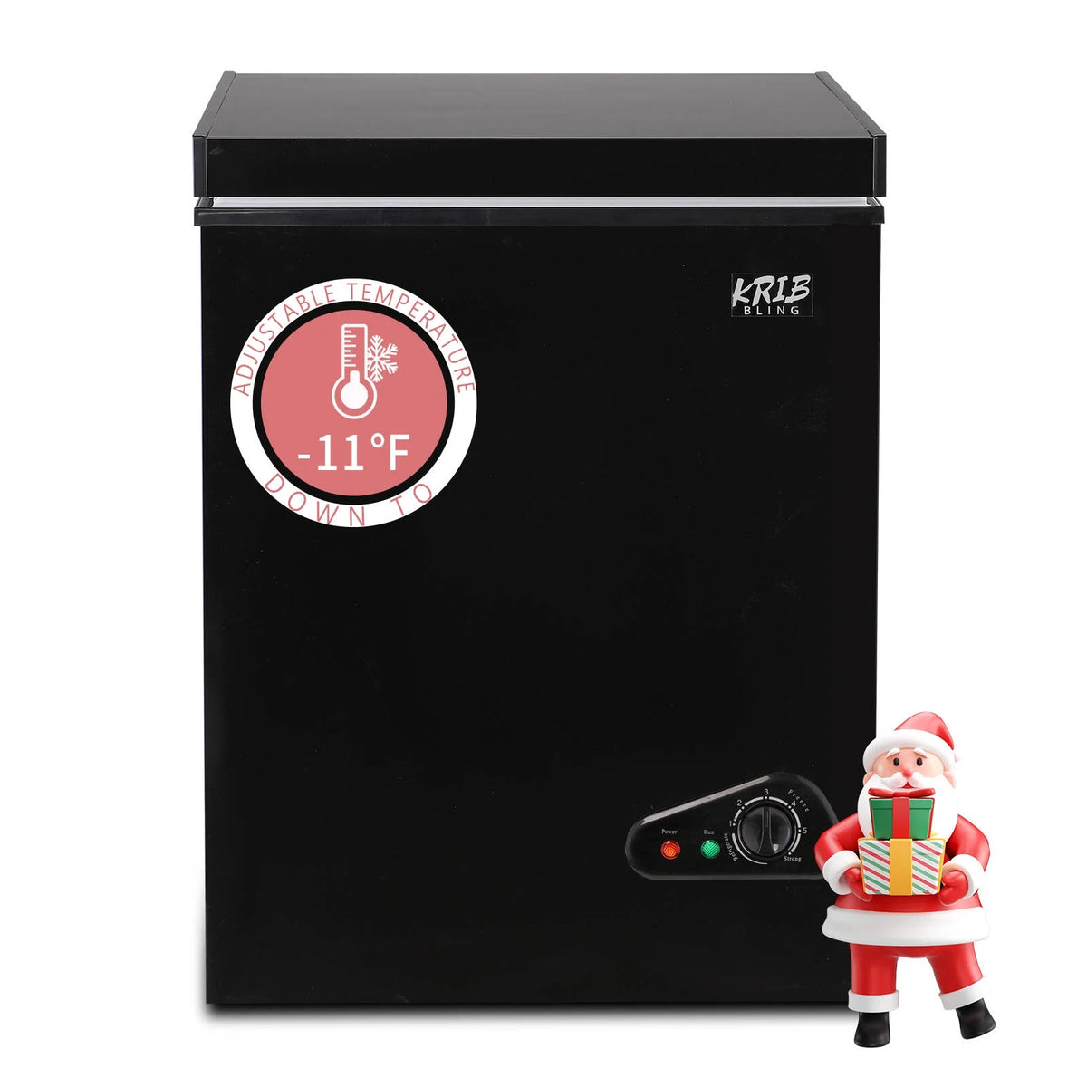 3.5 Cu.Ft Black Chest Freezer with Removable Basket Y95258
