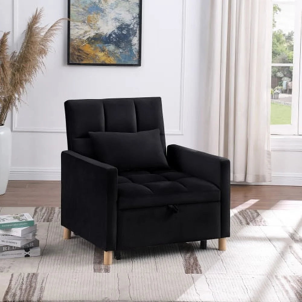 Convertible Sleeper Sofa Chair Bed Velvet V98609