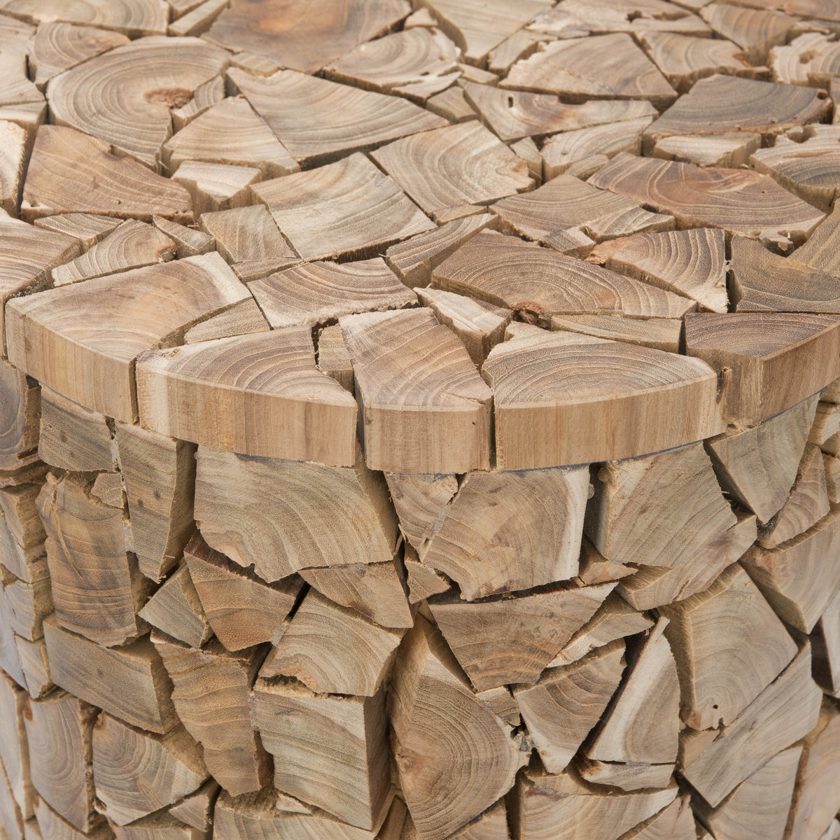 Teak Oak Round Stool/Table F5477