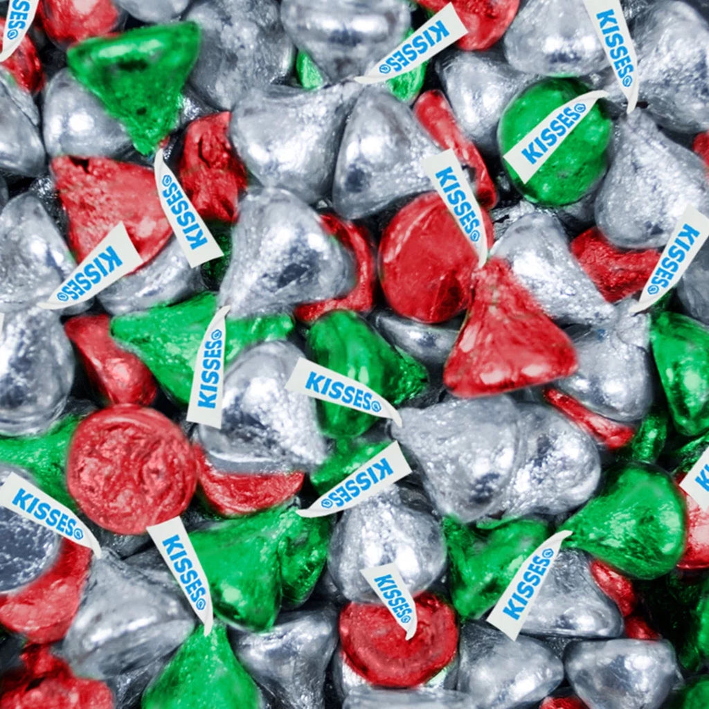 Christmas Candy Chocolate Kisses 90 Pcs Red Green Silver A919574
