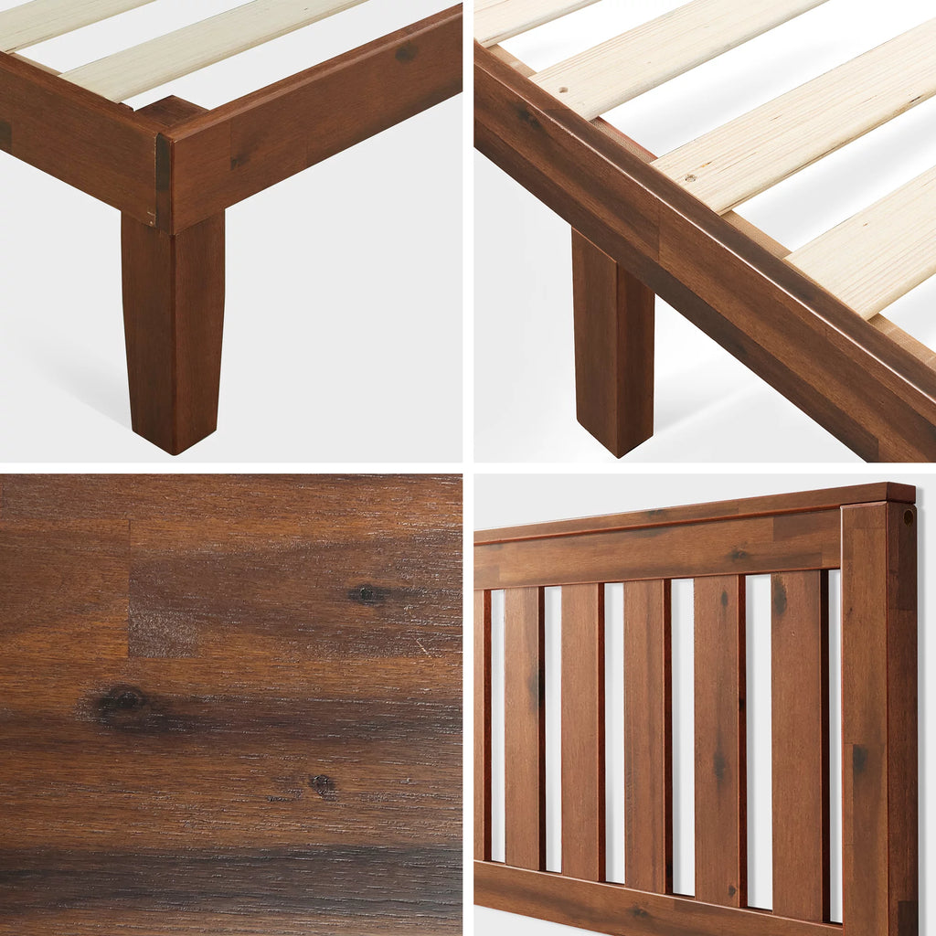 Queen Wood Platform Bed Frame with Headboard A142