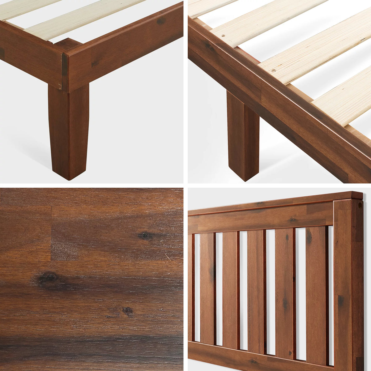 Queen Wood Platform Bed Frame with Headboard A142