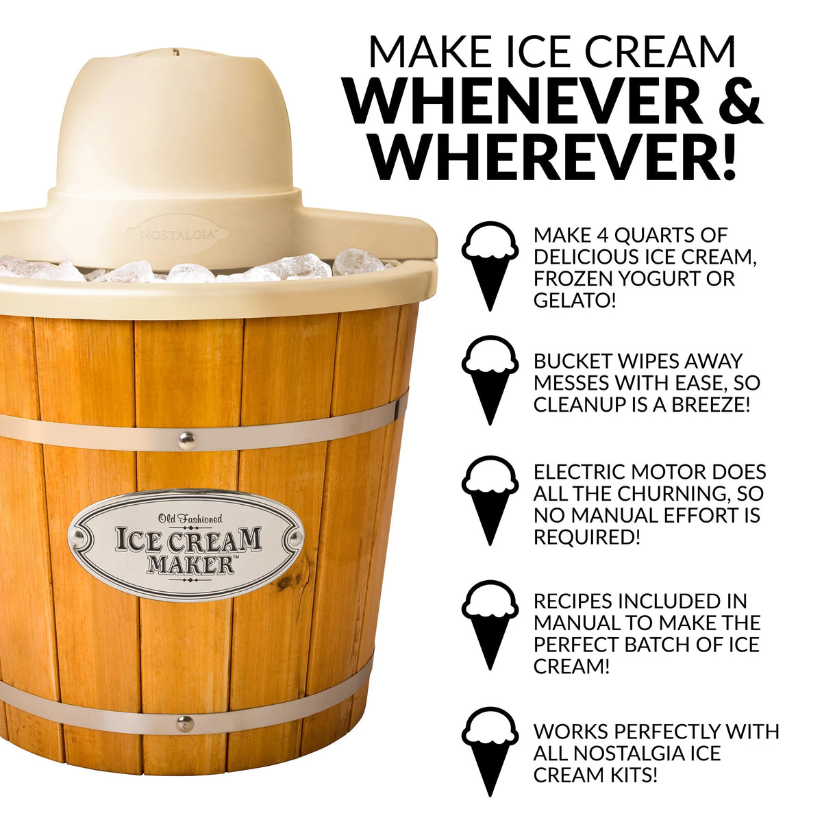 4-Quart Electric Ice Cream Maker H861990