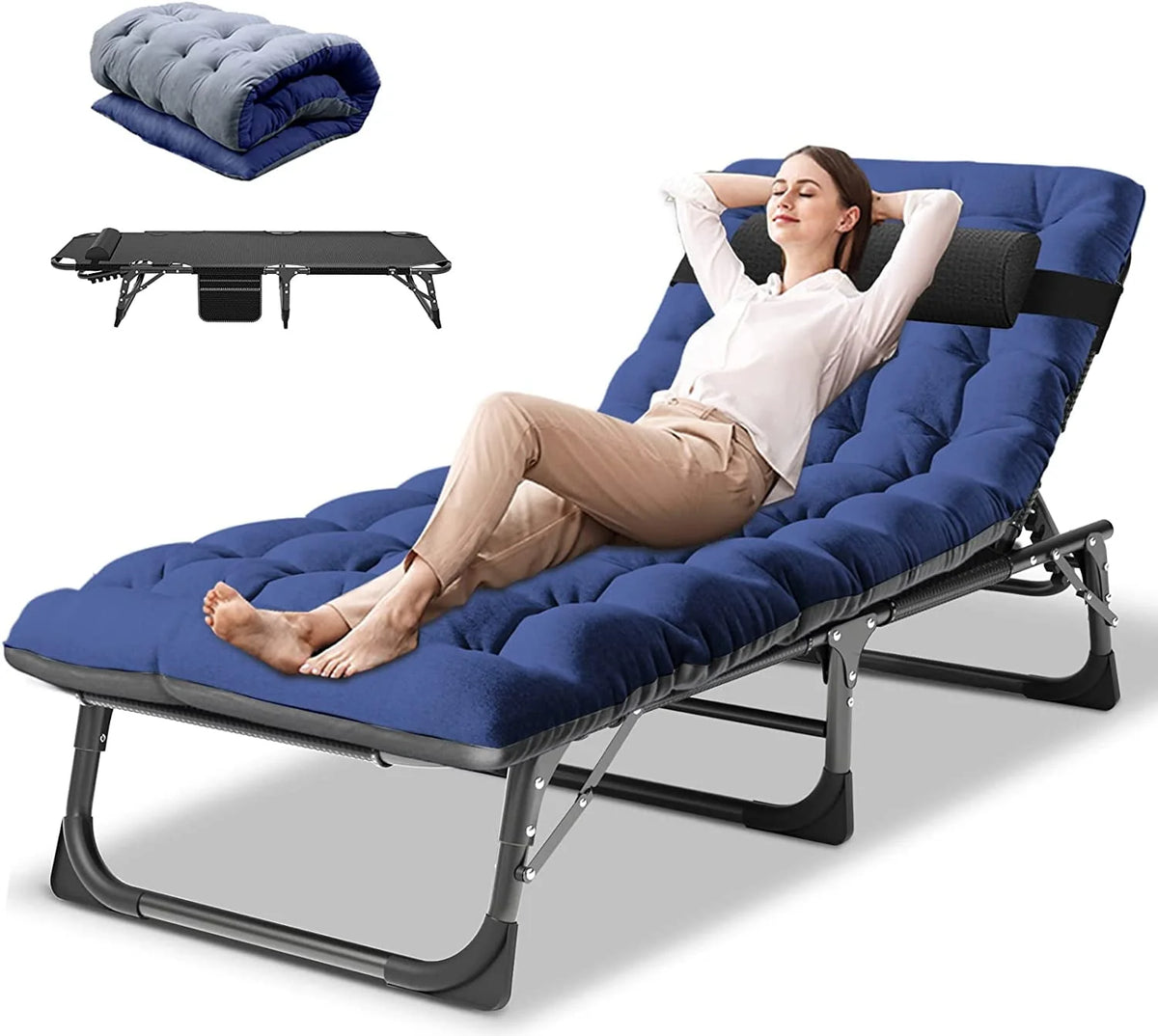 Folding Chaise Lounge Chair 5-Position Heavy Duty U9436