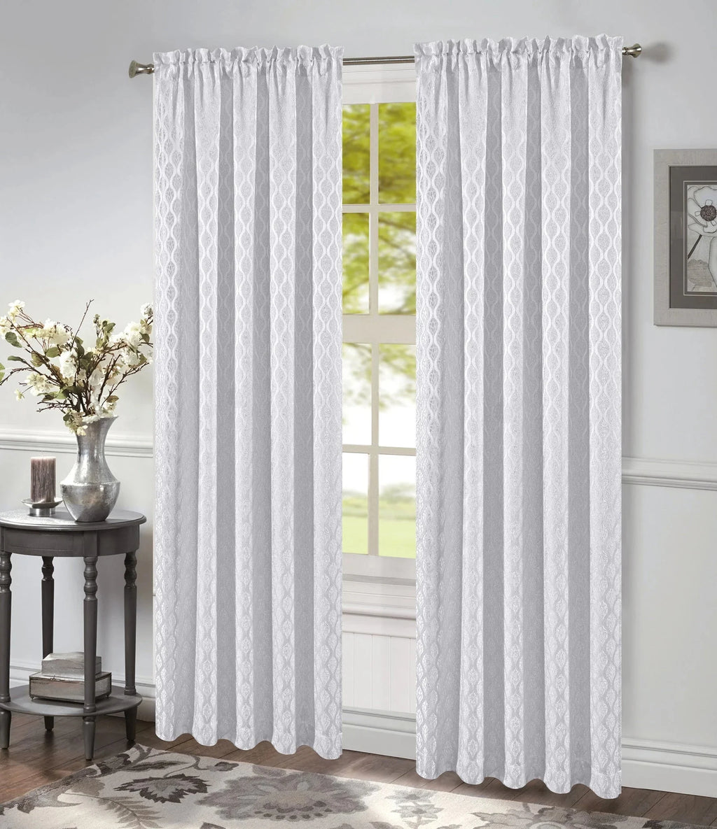 White 54x84 Inches Rod Pocket Window Panel H136