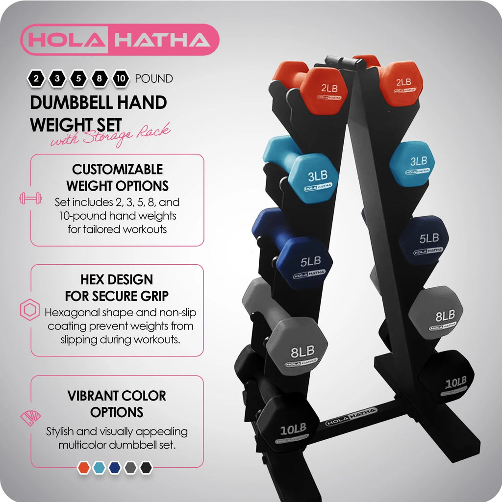 Neoprene Dumbbell Weight Set with Rack A89850