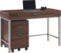 Brown Computer Desk with Mobile File Cabinet O547728