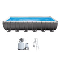 12' x 24' Rectangle Metal Frame Above Ground Pool Q186