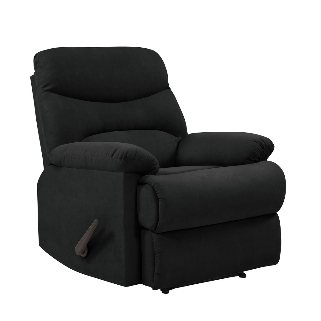 Black Microfiber Wall Hugger Recliner Chair V822