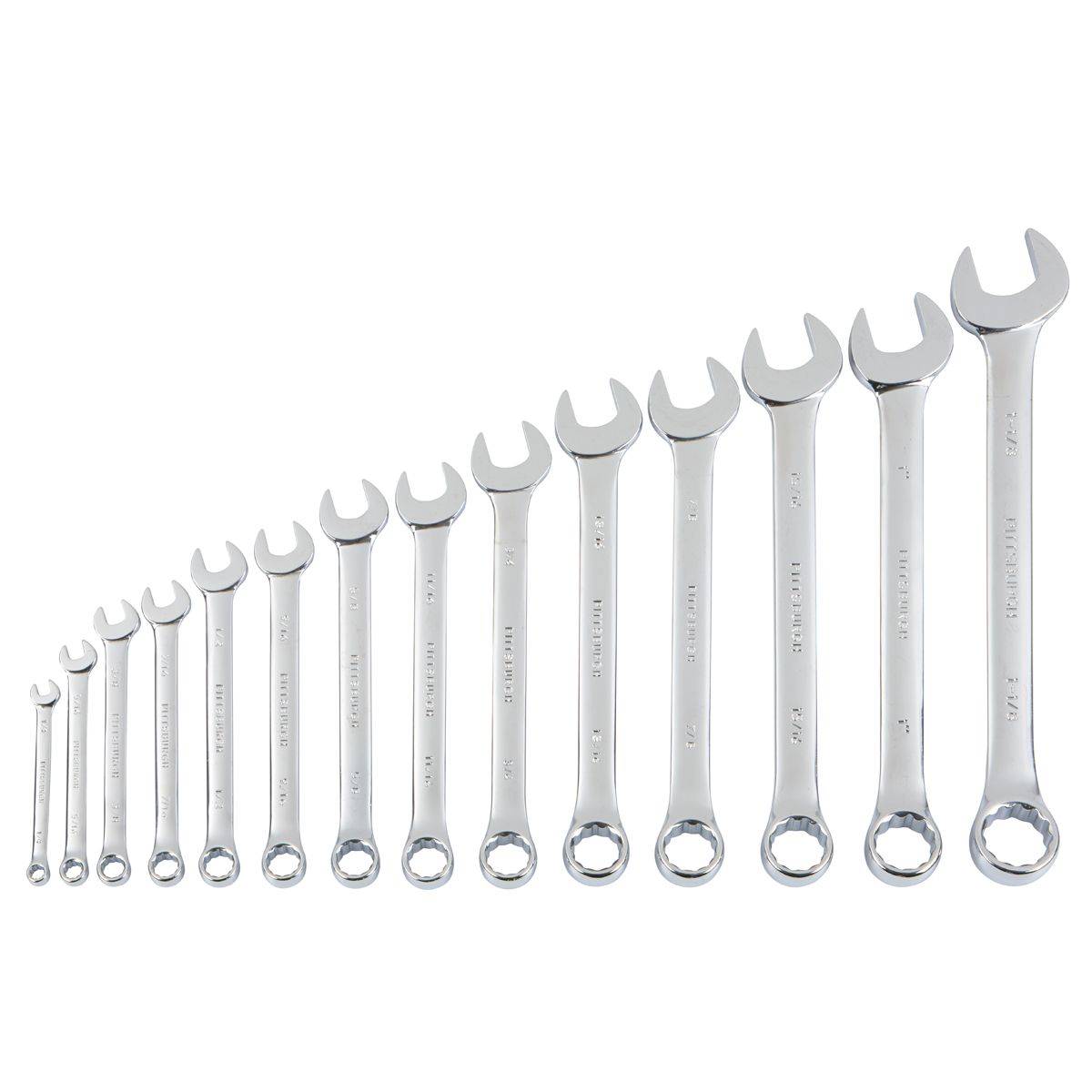 Fully Polished SAE Combination Wrench Set, 14-Piece A62510