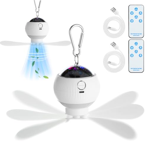 2 Sets Rechargeable Ceiling Fan with LED Lantern T5107