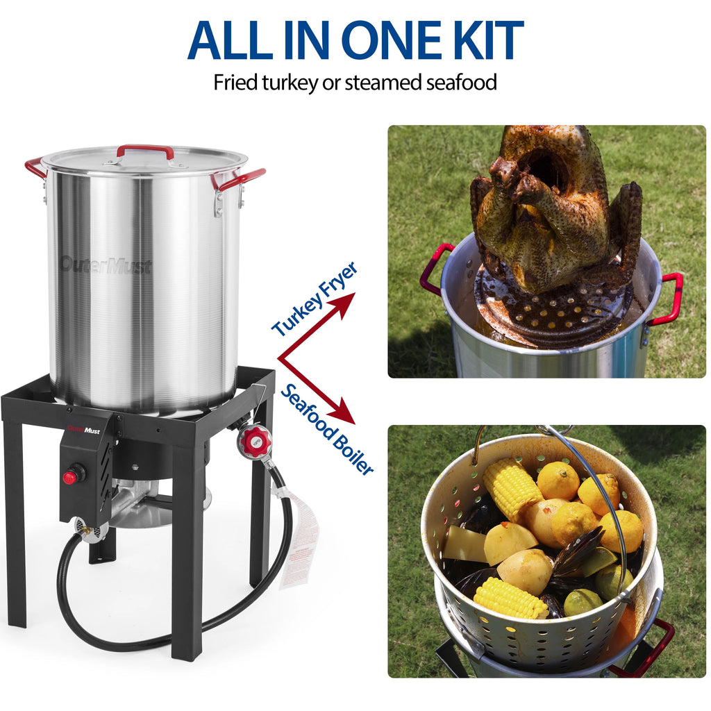 30 QT Turkey Fryer with Basket and Burner Set R79904