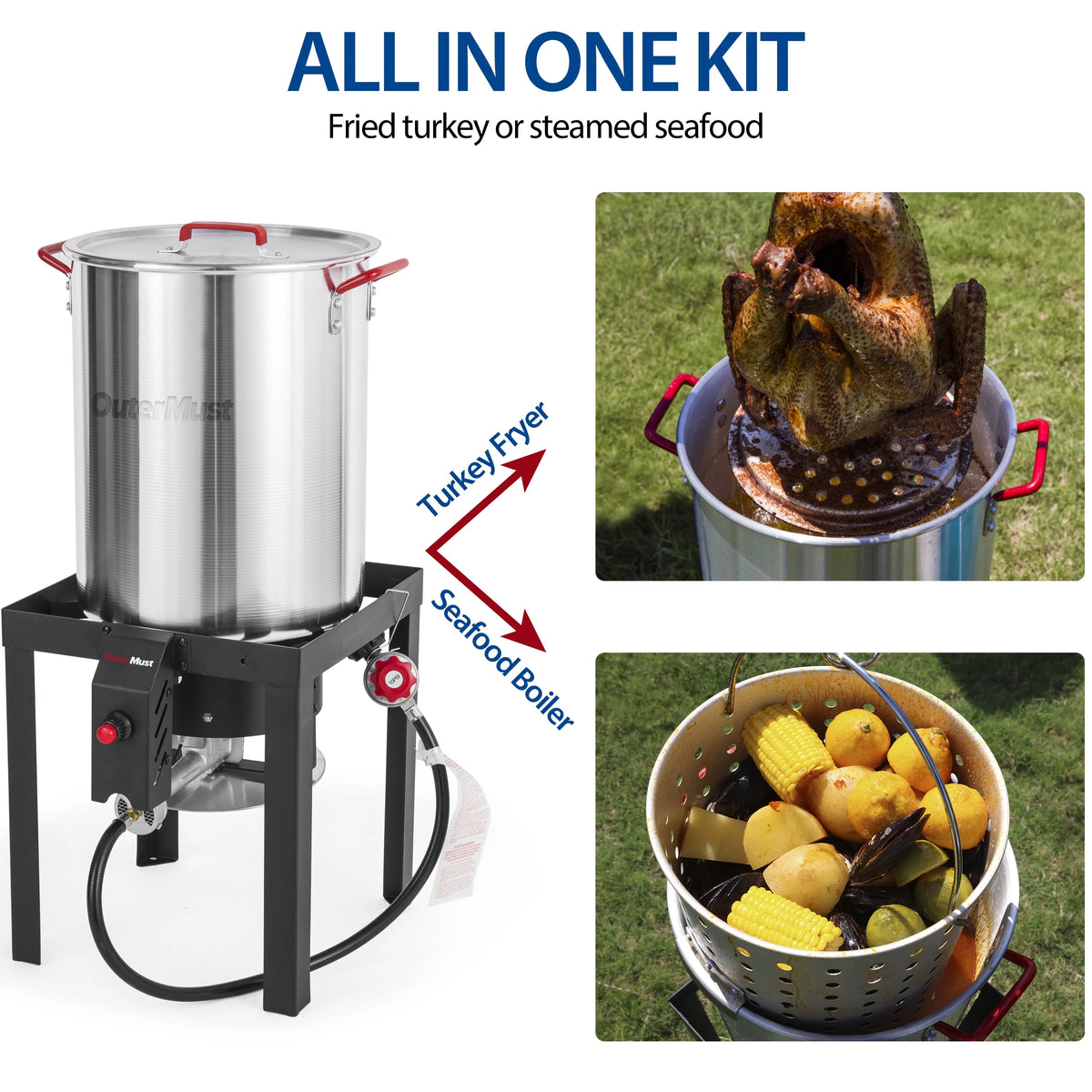 30 QT Turkey Fryer with Basket and Burner Set R79904