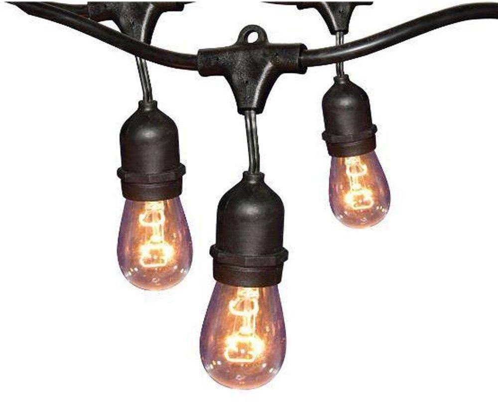 Black 12-Light 24 ft. Commercial String Light I9617