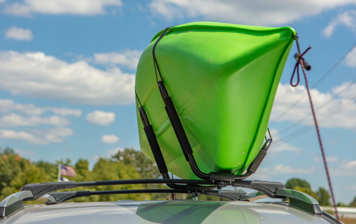Black Roof-Mounted Kayak Carrier with Straps & Hardware R75887