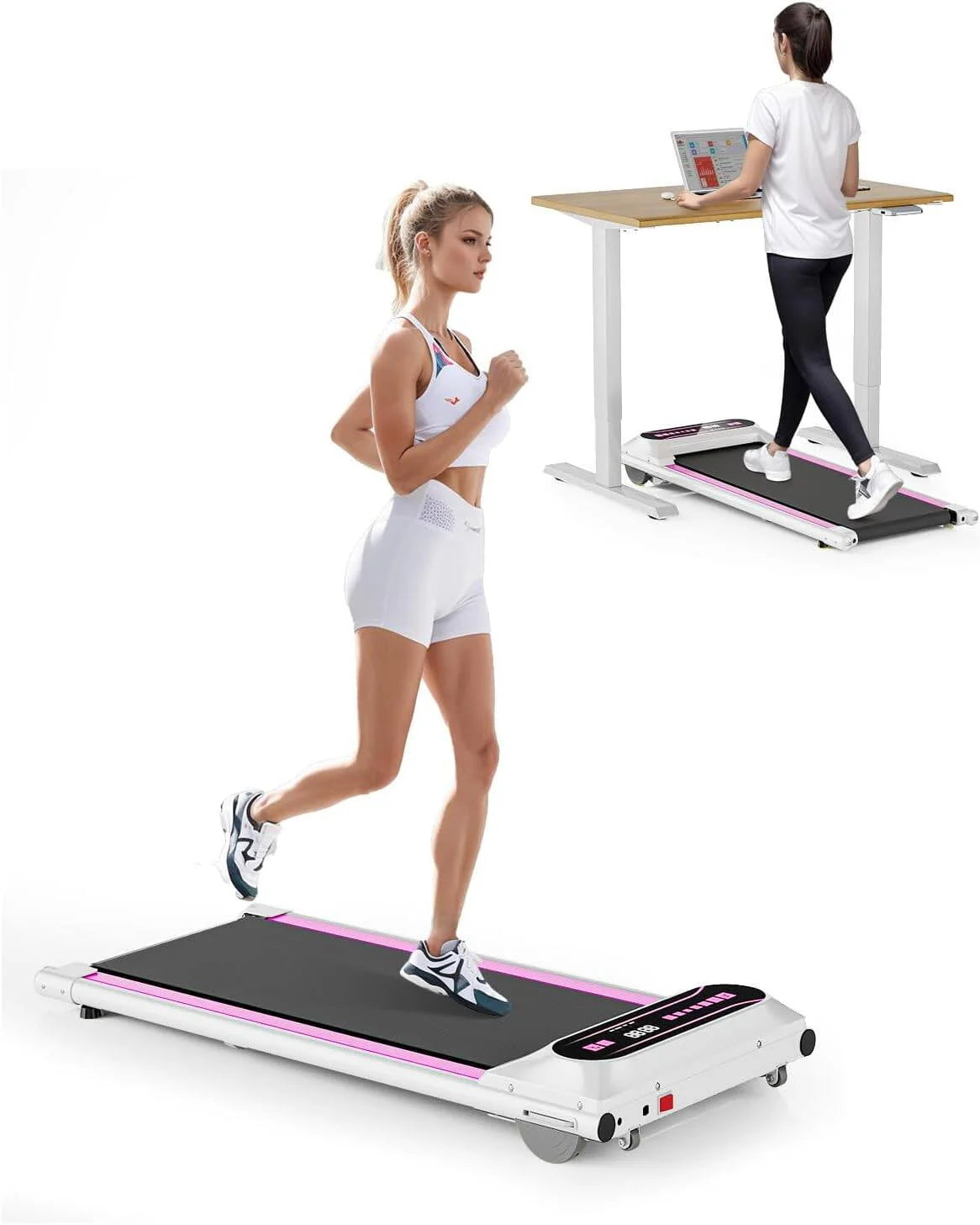 Blue Portable Walking Pad Treadmill with Remote Control O707339