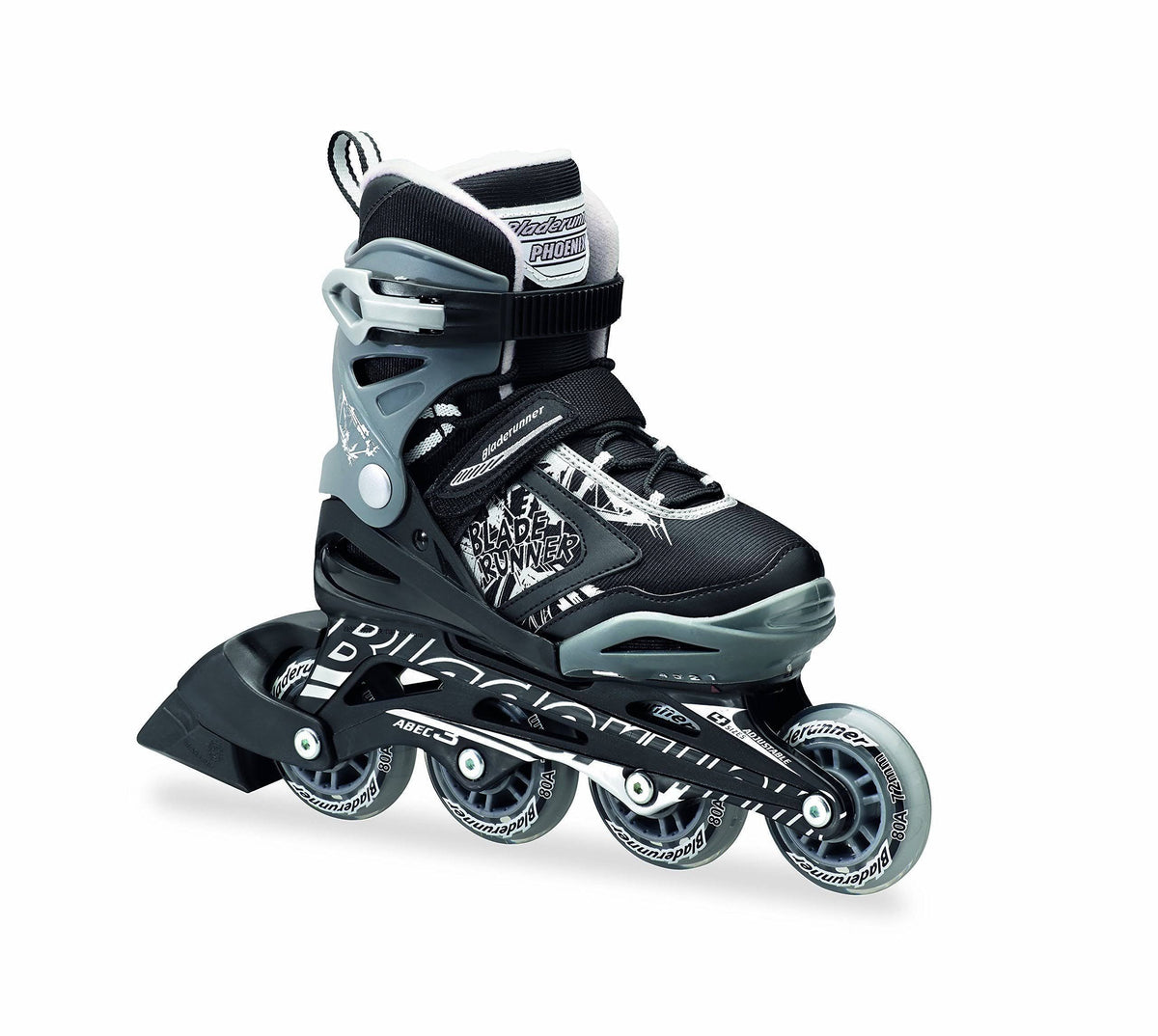 Adjustable Kids Inline Skates Black and Silver F747689