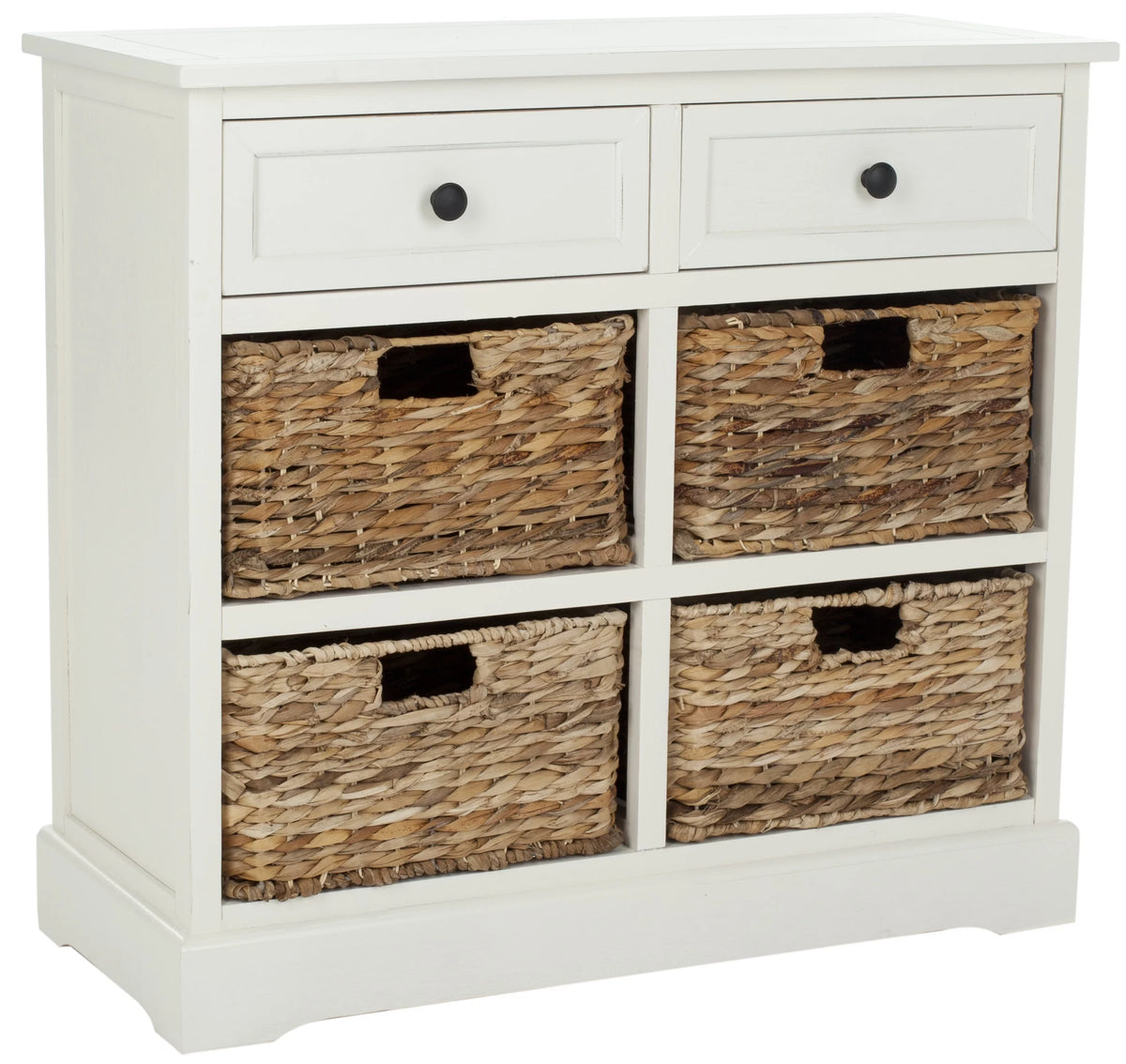 2-Drawer Storage Unit with 4 Wicker Baskets F4500