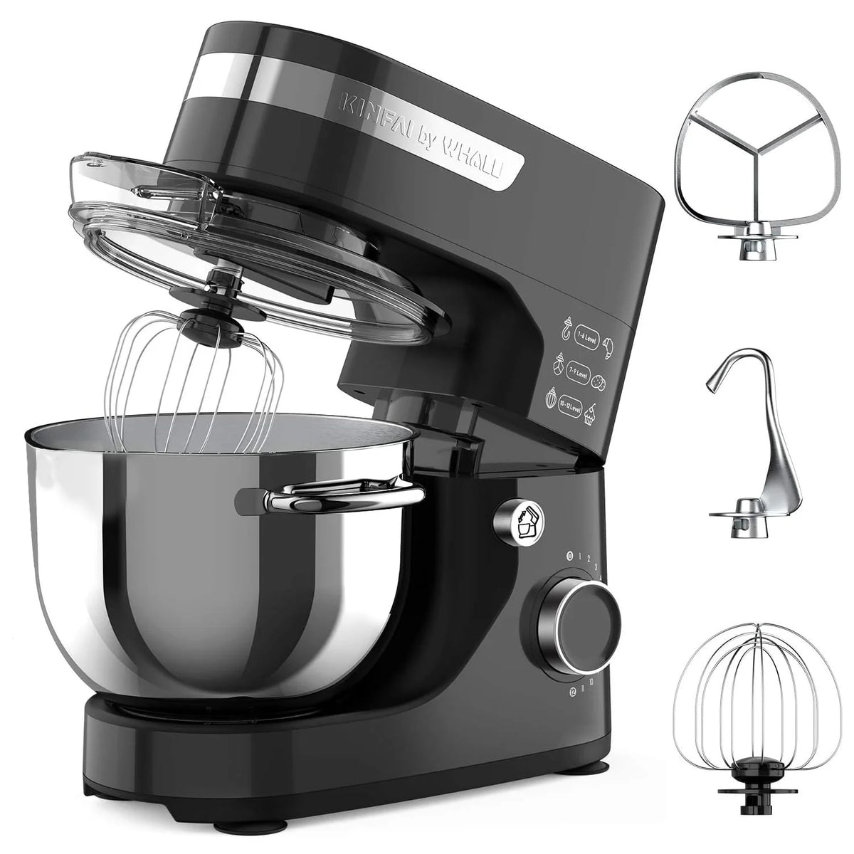 5.5Qt 12-Speed Tilt-Head Electric Stand Mixer with Stainless Steel Bowl H7159