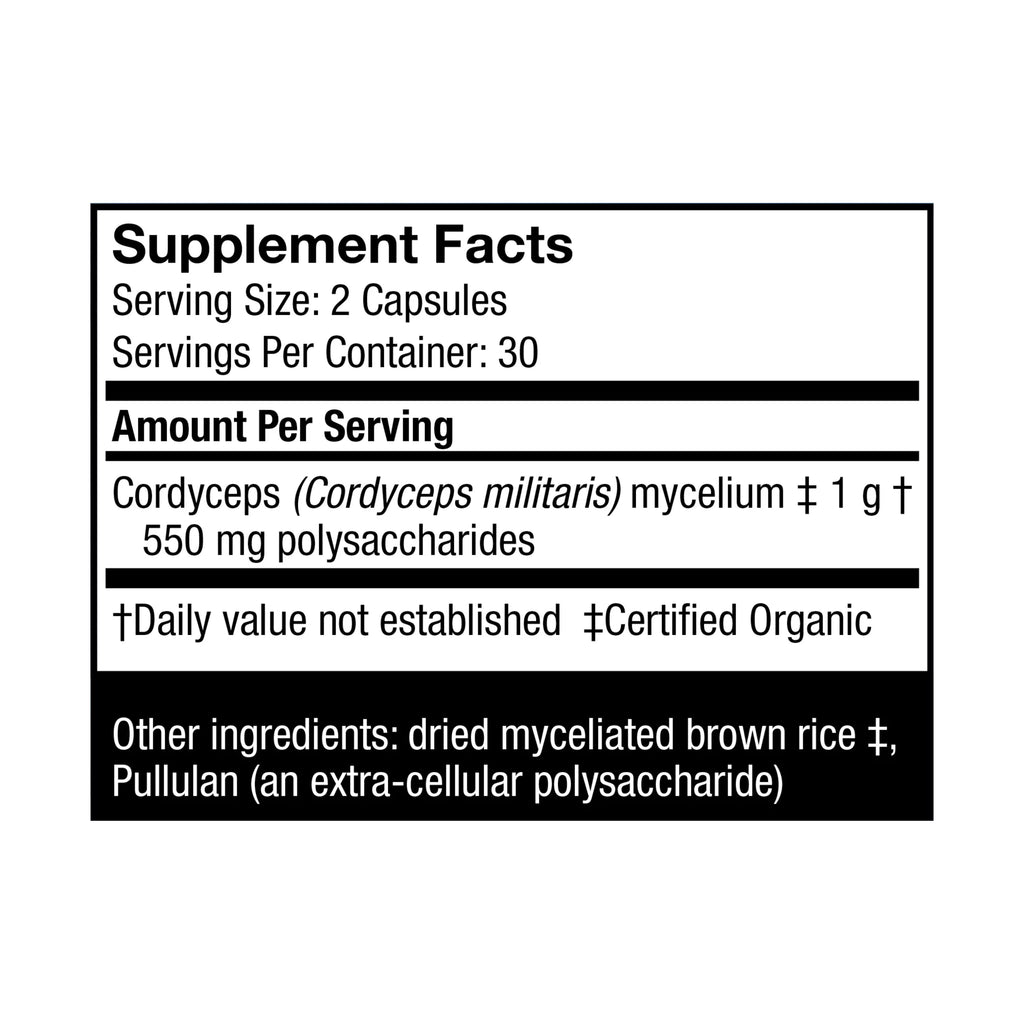 Cordyceps Mushroom Supplement 60 Capsules A90427
