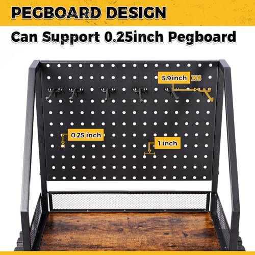 Fishing Rod Holders with Pegboard and Wheels M8050
