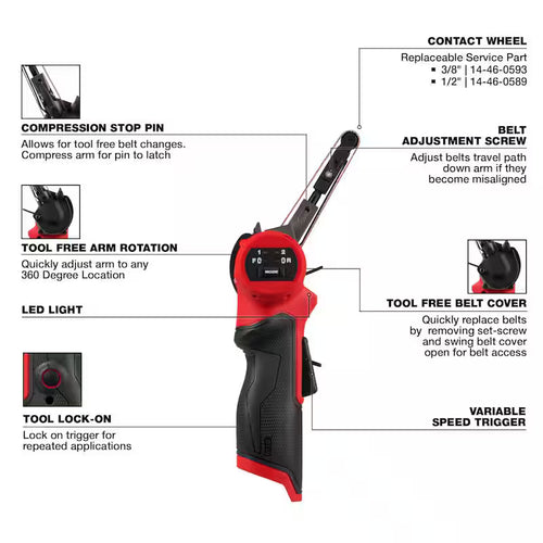 12V Lithium-Ion Brushless Cordless Bandfile E789828