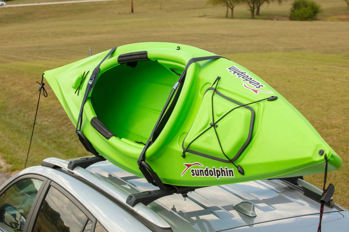 Black Roof-Mounted Kayak Carrier with Straps & Hardware R75887