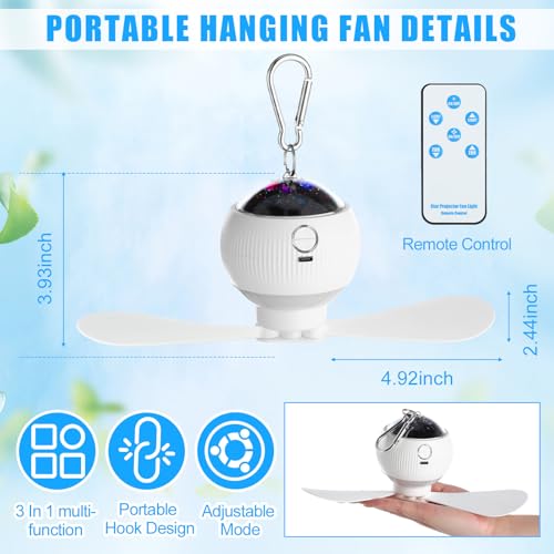 2 Sets Rechargeable Ceiling Fan with LED Lantern T5107