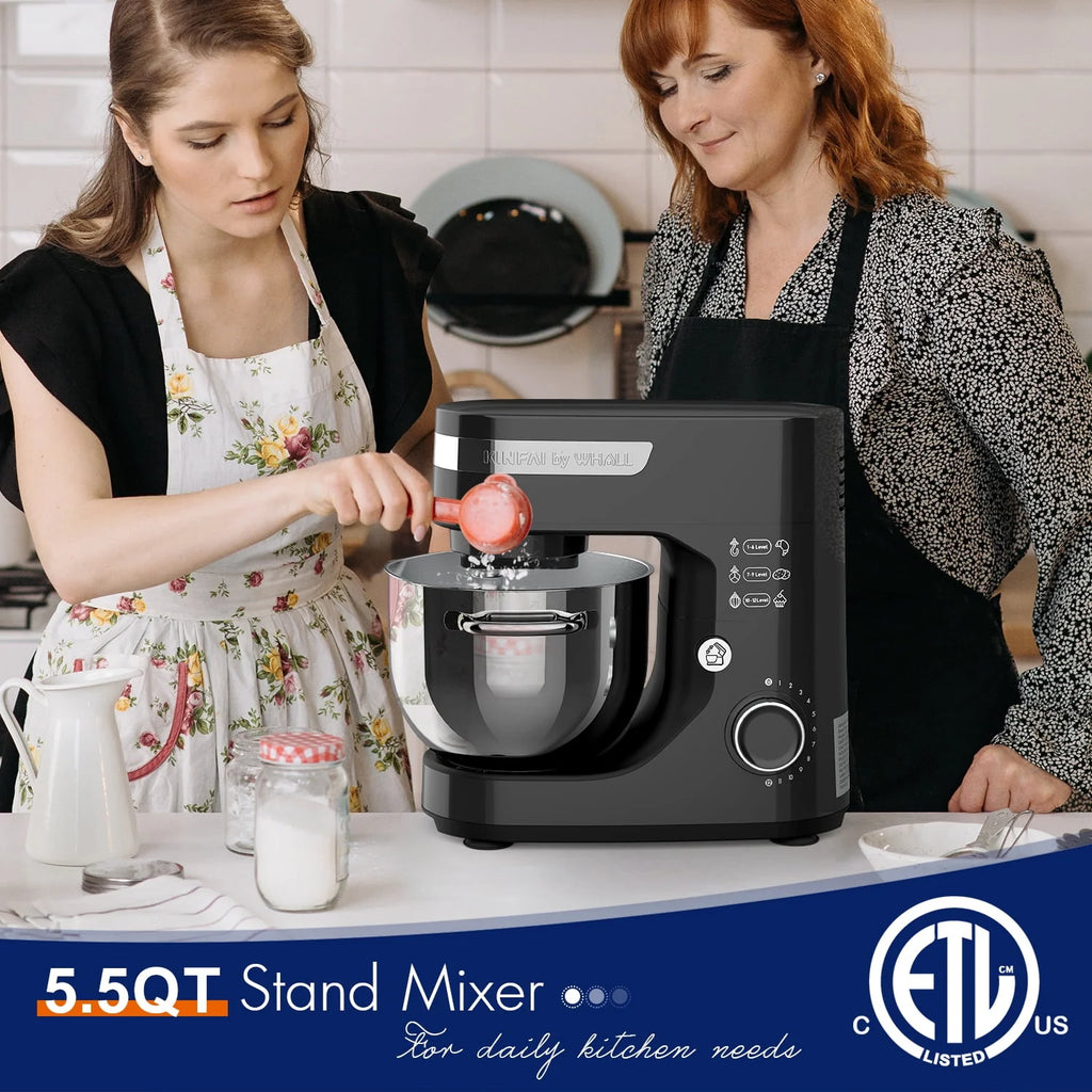 5.5Qt 12-Speed Tilt-Head Electric Stand Mixer with Stainless Steel Bowl H7159