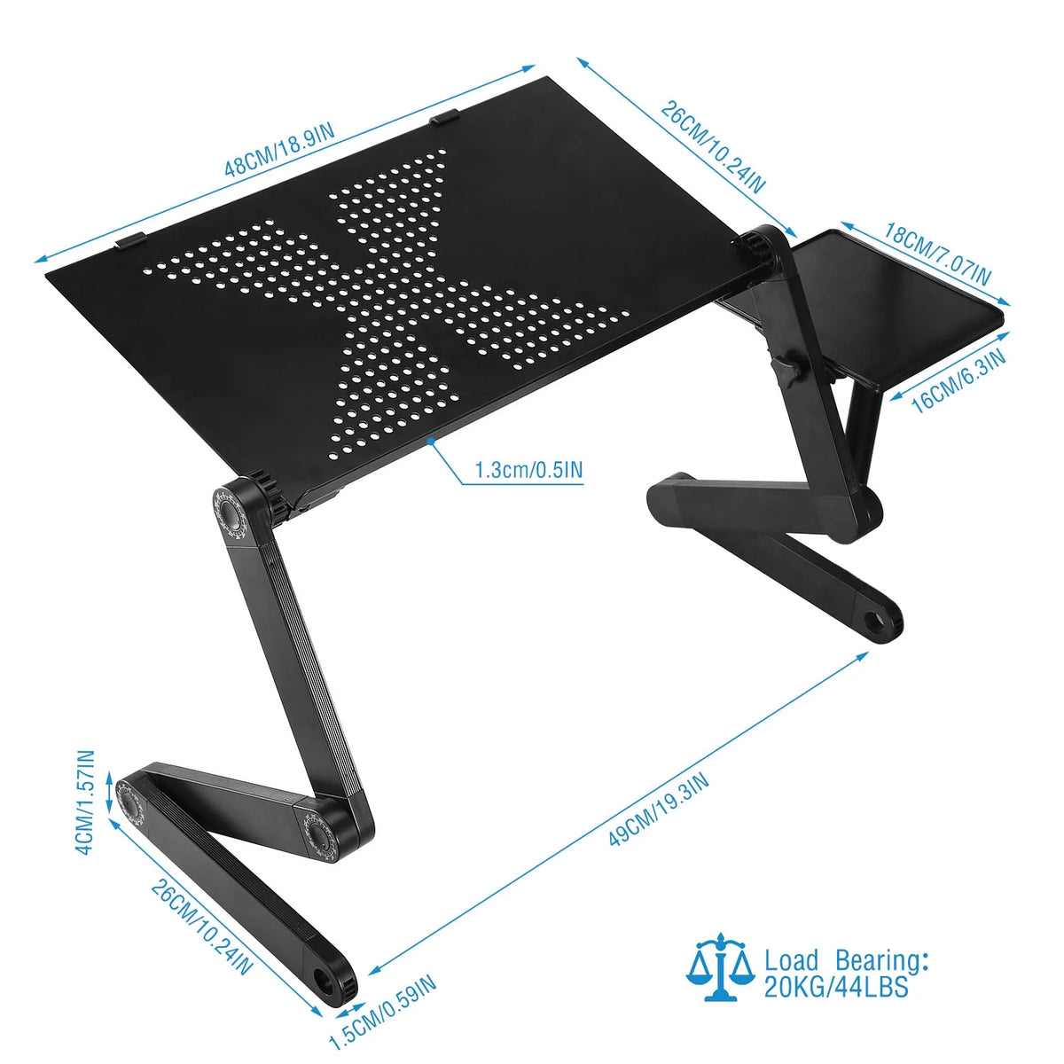 Folding Adjustable Laptop Desk with Mouse Board E24638