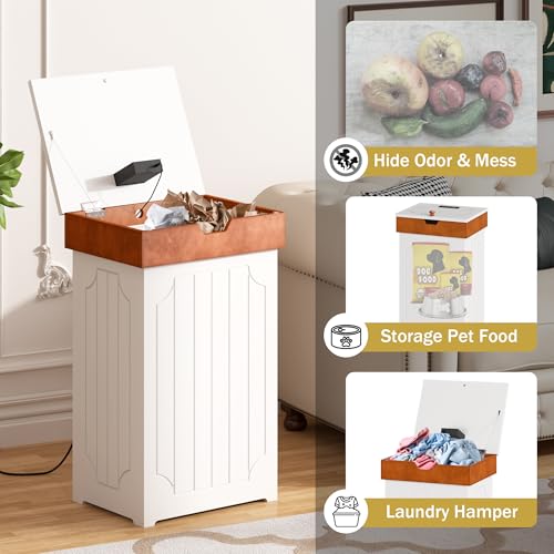 Black 13 Gallon Wooden Trash Can Cabinet R11359