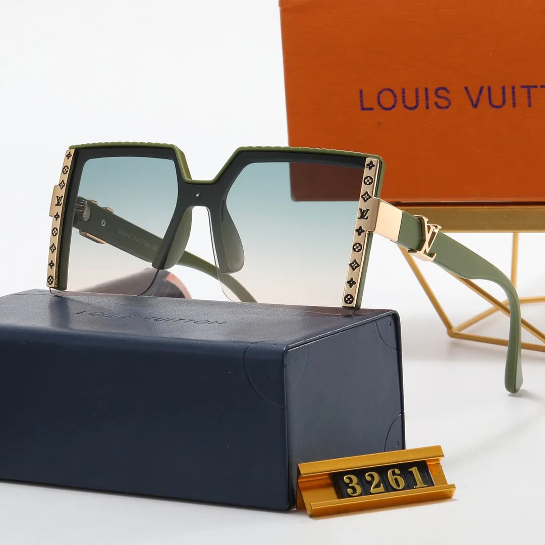 Luxury Four-Leaf Flower Half-Frame Polarized Sunglasses D28177