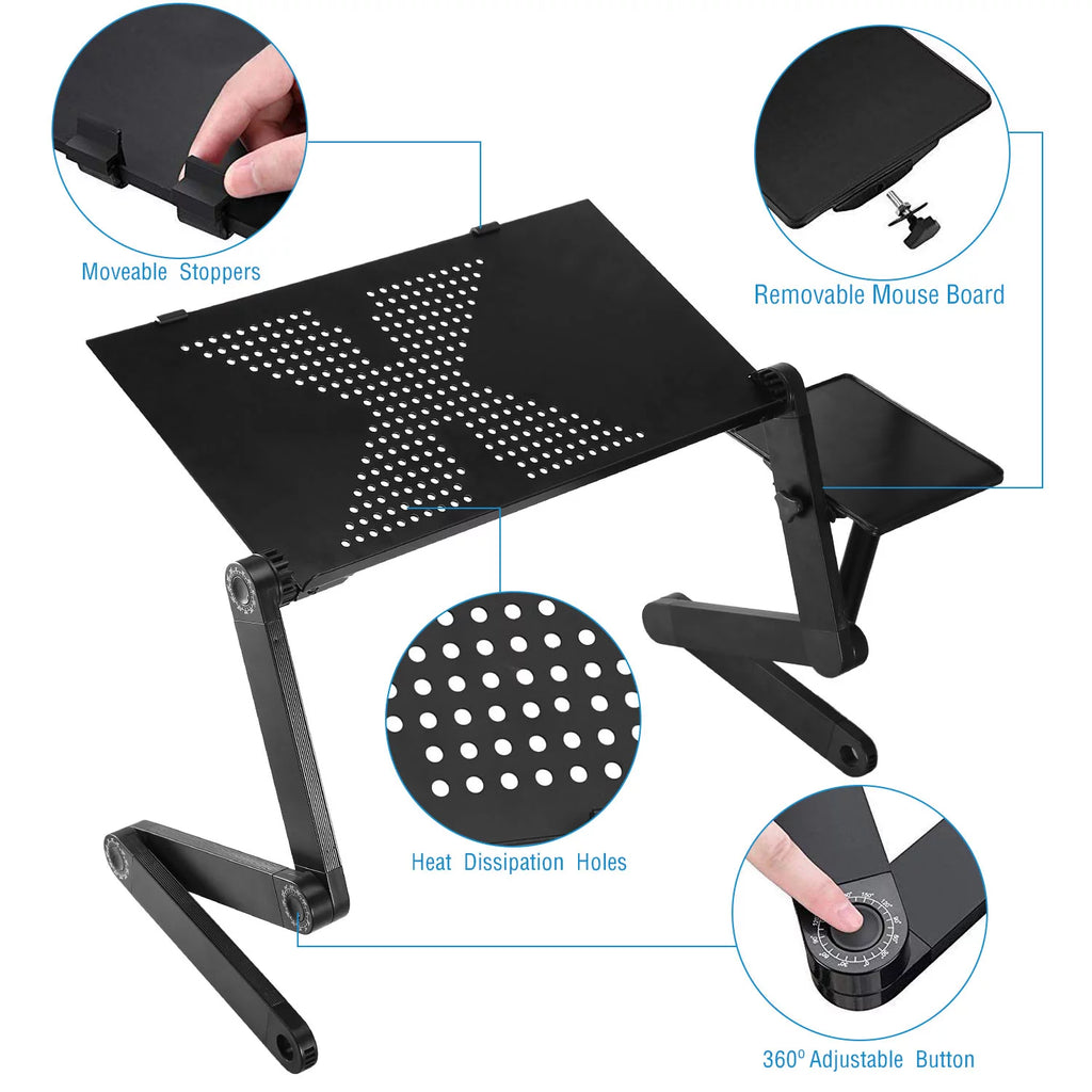 Folding Adjustable Laptop Desk with Mouse Board E24638