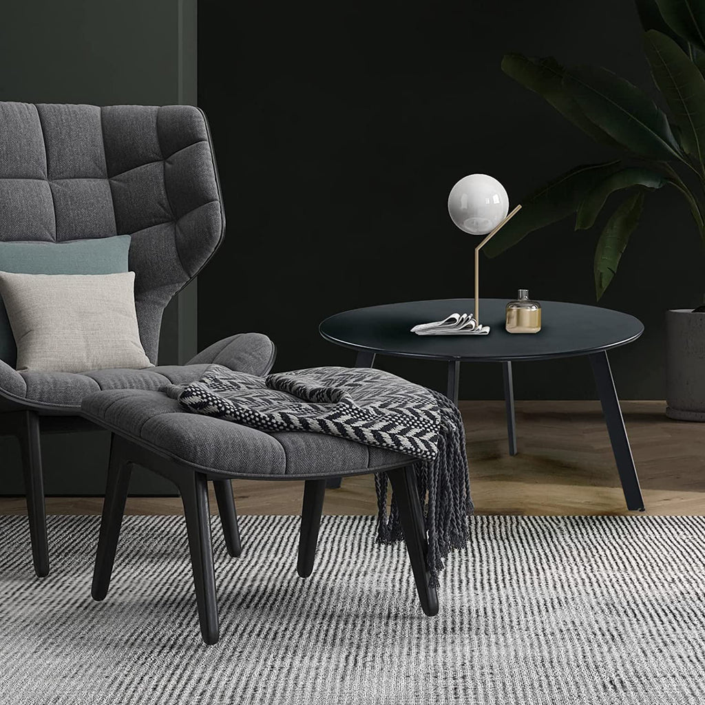 Black Round Metal End Table J272594