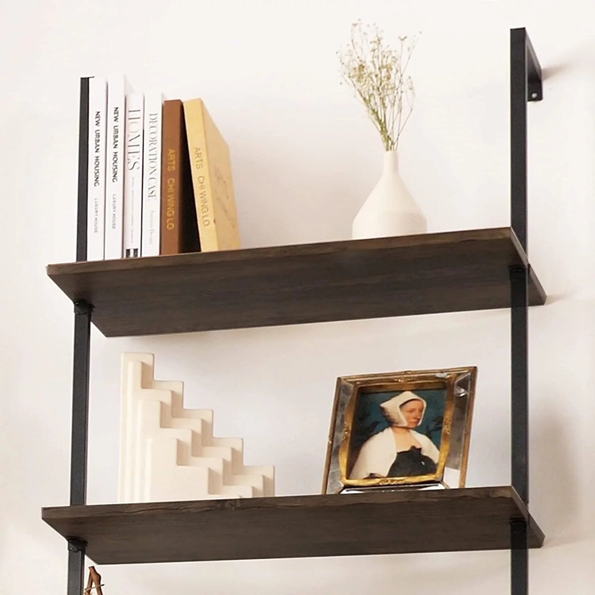 5-tier Wall-mounted Wood Bookshelf N5739